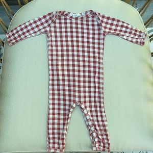 SpearmintLOVE Romper in Brick Gingham
